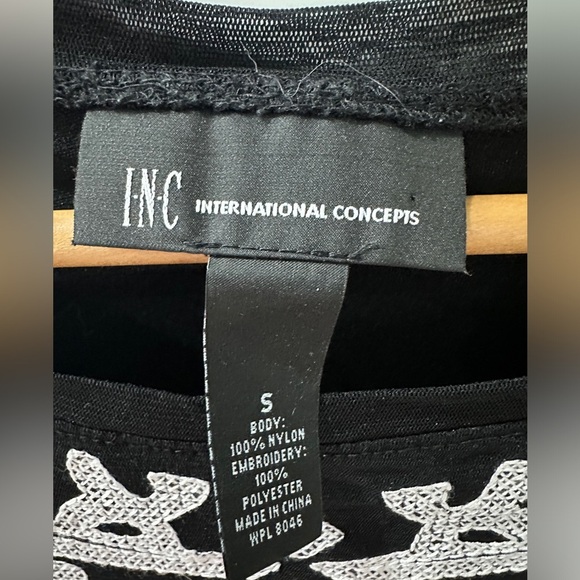 INC international concepts black and white sparkle top size medium - Picture 3 of 3